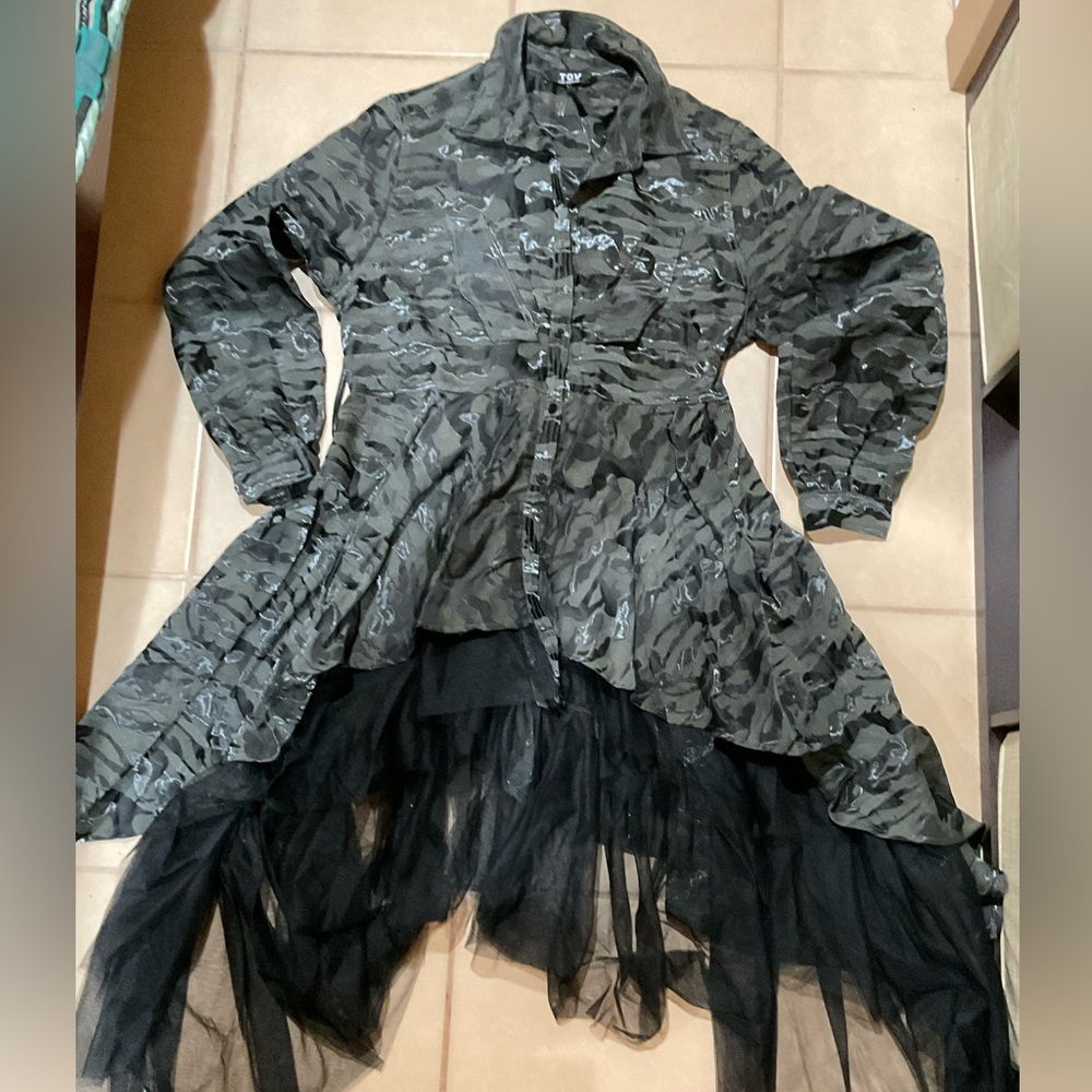 ✨ 2-IN-1 STATEMENT PIECE | CAMO TULLE JACKET/DRESS ✨